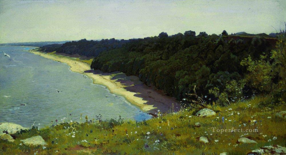a la orilla del mar 1889 paisaje clásico Ivan Ivanovich Pintura al óleo